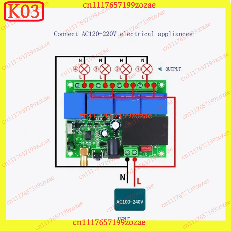 Modulo Ricevitore Relè 4CH DC1 - 433Mhz Receiver Module recensione e prezzo